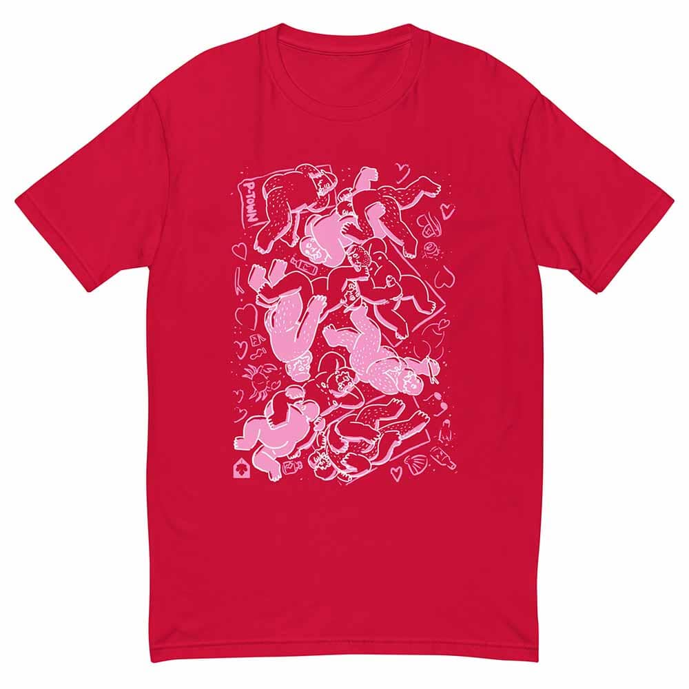 Bearpad Ptown Herring Cove Beach T-Shirt red with pink white