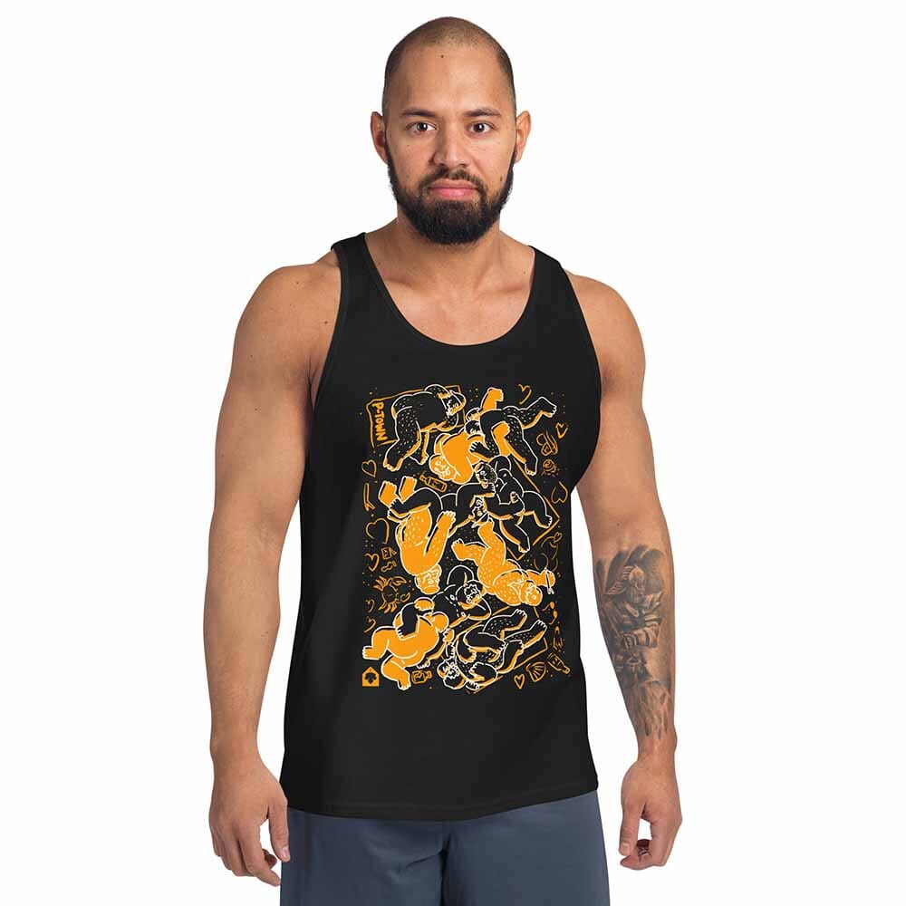 Bearpad Ptown Herring Cove Beach Tank BLACKO ORANGE WHITE ON MAN