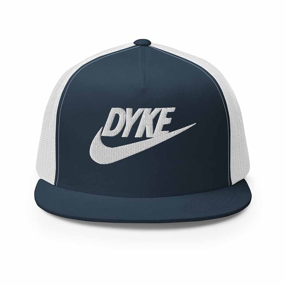 Dyke Sport Mesh Flatbill Navy with White