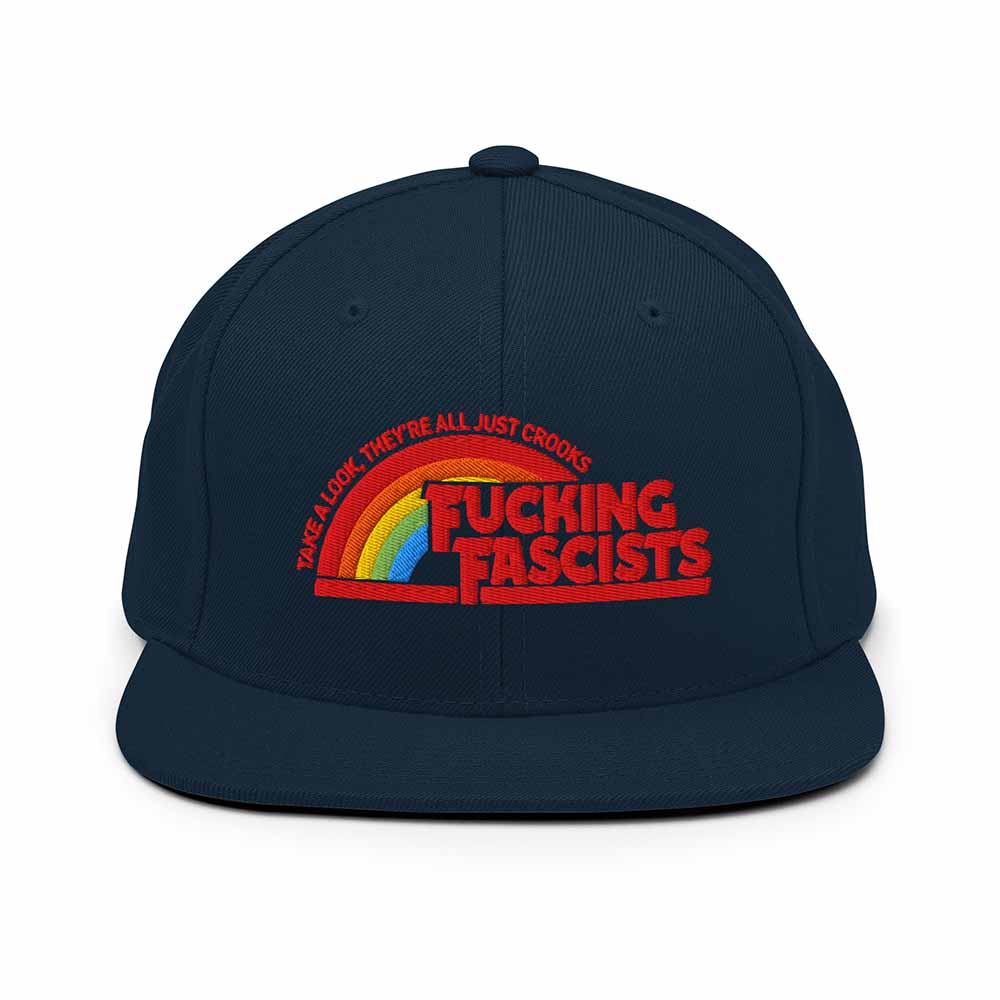 Fucking Fascists Flatbill 6-Panel Snapback Hat navy