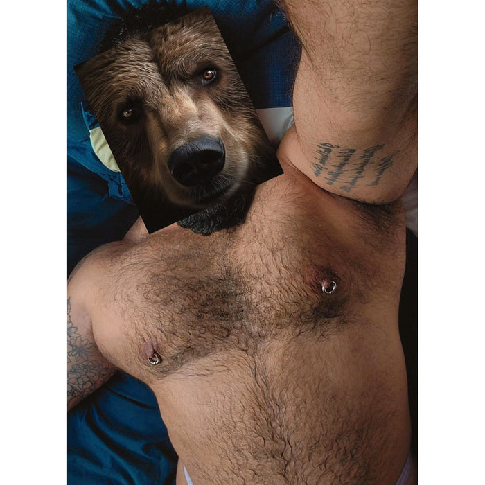Naro Pinosa Pierced Nipple Hairy Bear Postcard