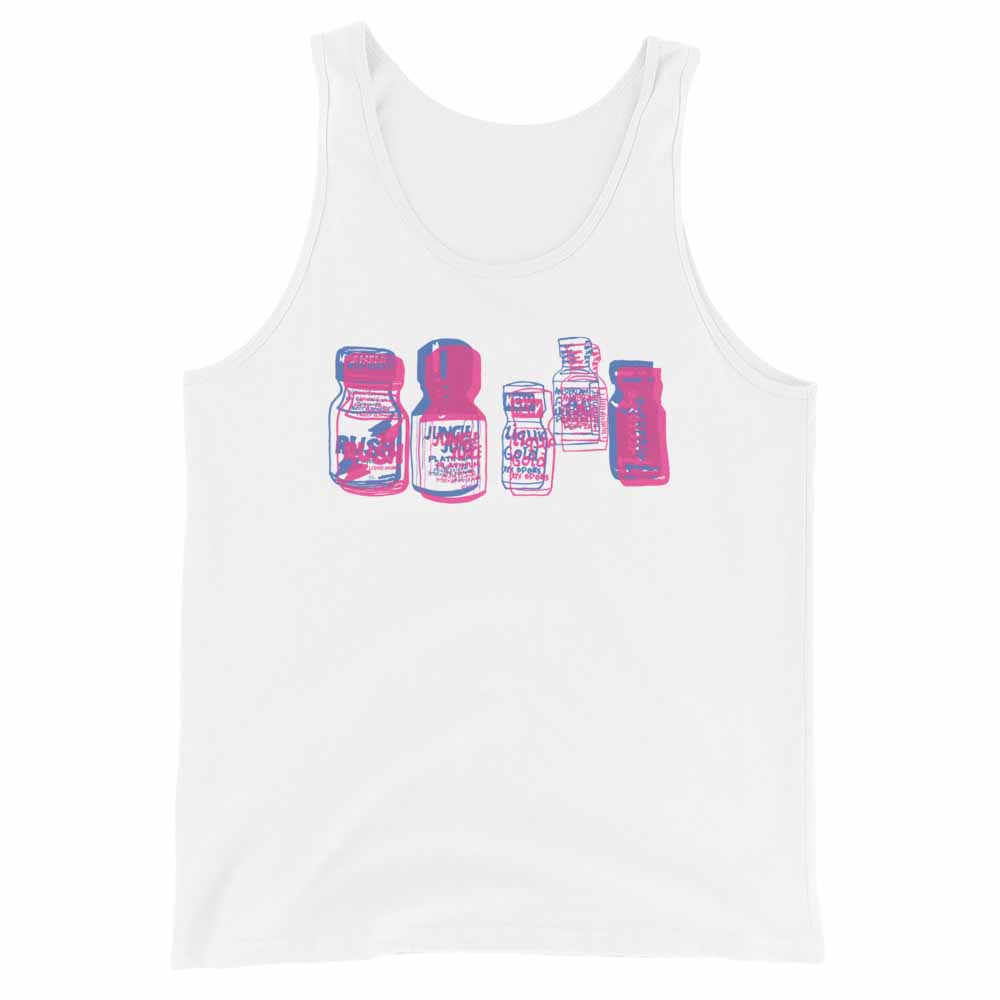 poppers graphic white tank