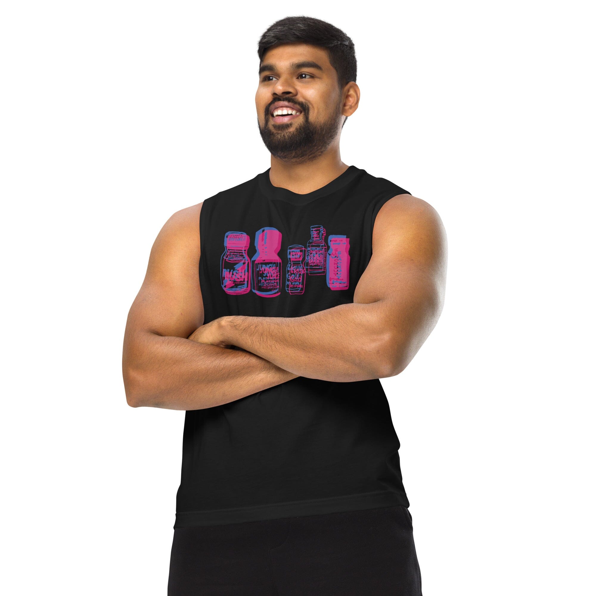 Poppers Sleeveless T-shirt black on man