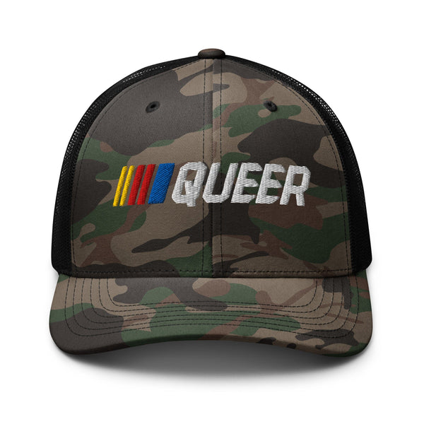 Stripe Queer Camo Mesh Snapback - Trevor Project