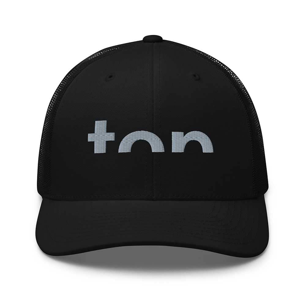 Top Trucker Mesh Snapback Hat black