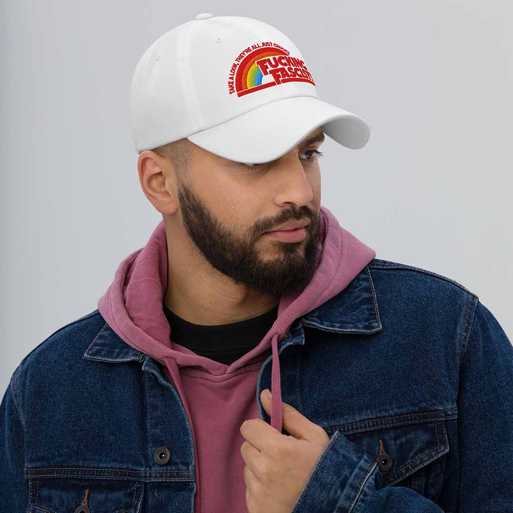 fucking fascist white dad hat on man
