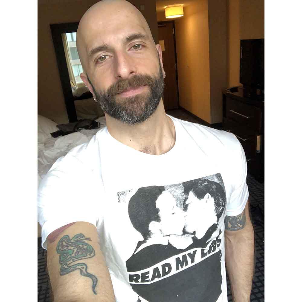 read my lips gran fury Demetre Daskalakis t-shirt rainbow railroad white