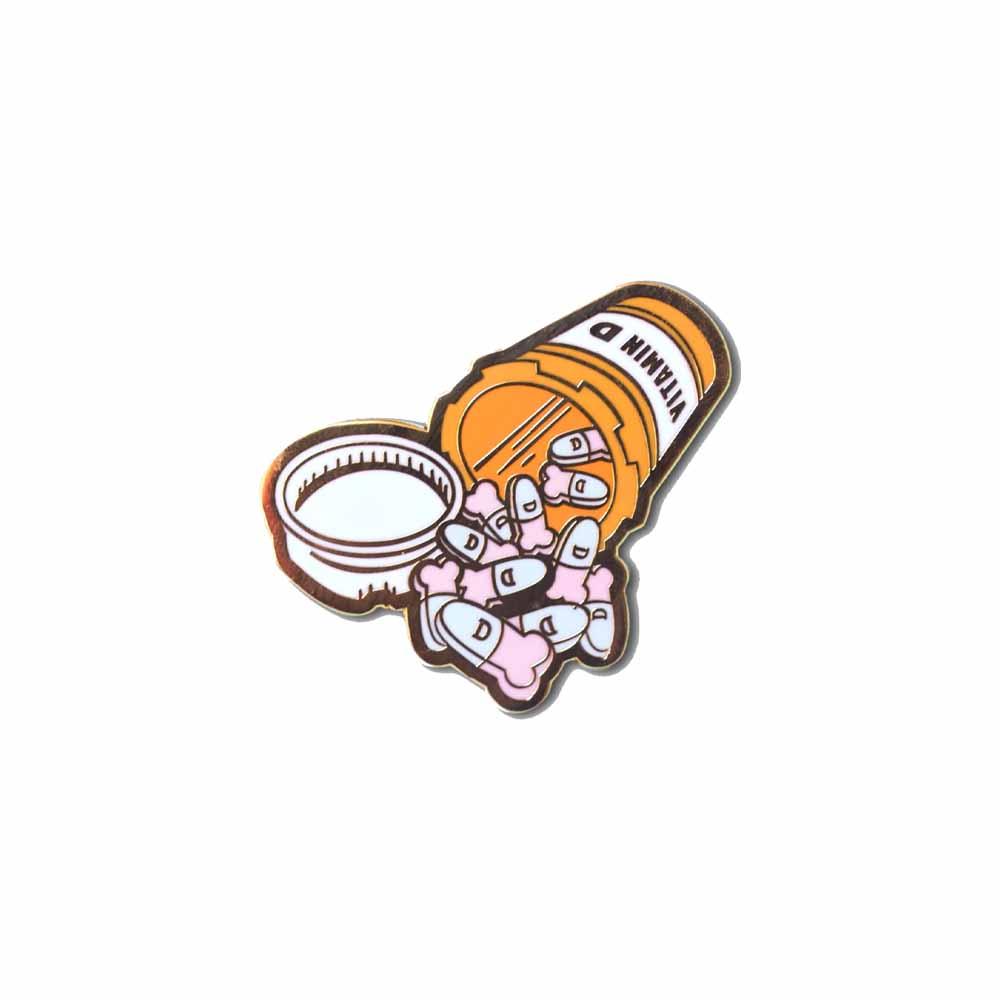 Vitamin D enamel lapel pin