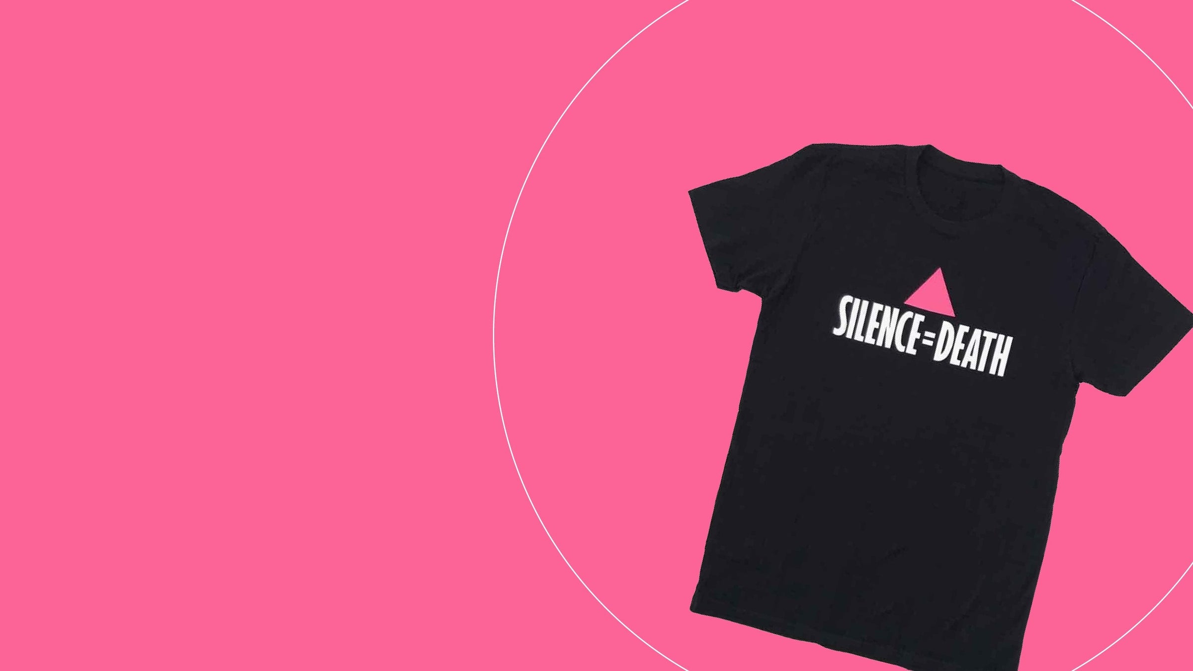 silence equals death pink triangle act up t-shirt pin sticker hat