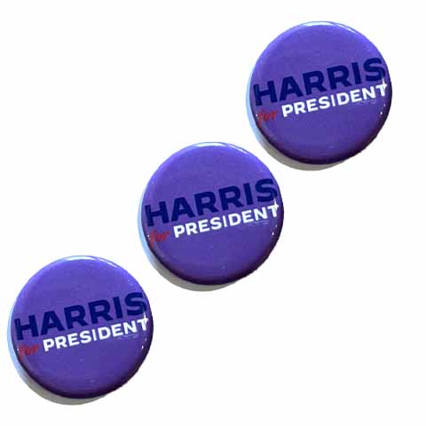 3 Harris for President Buttons