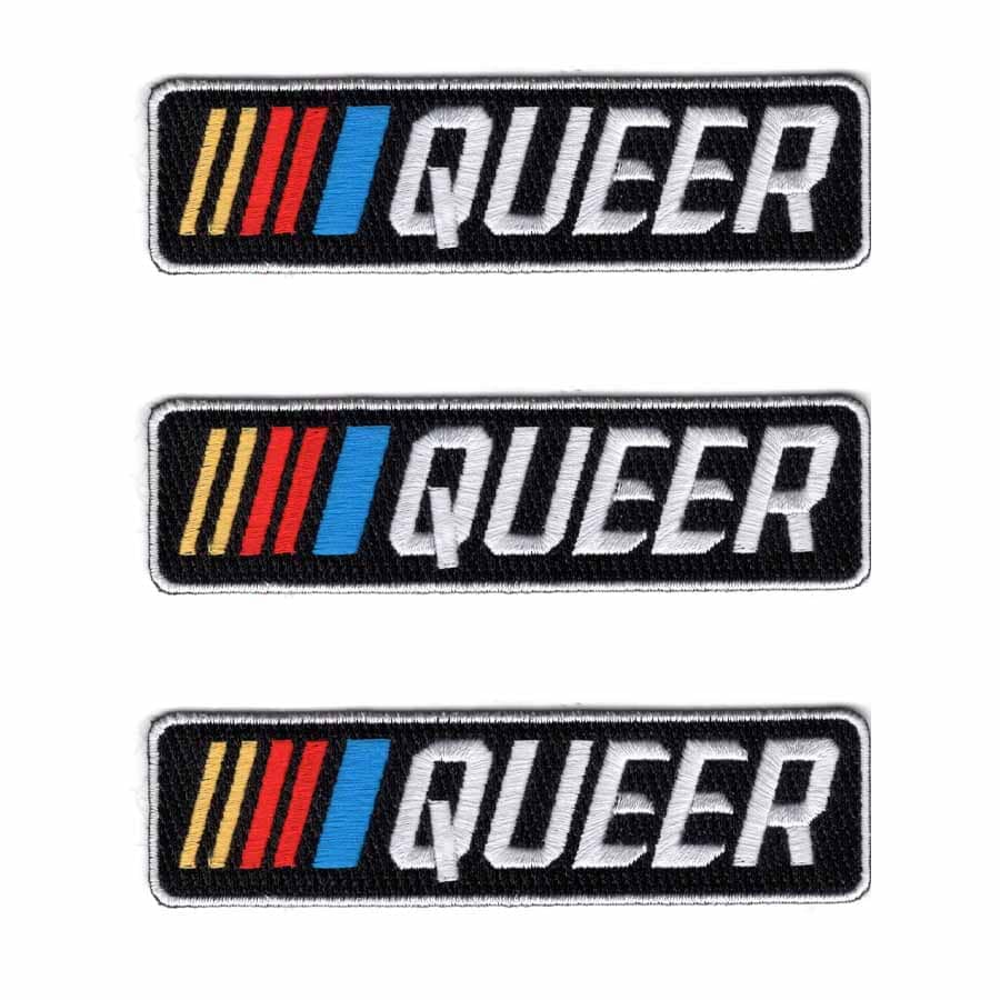 3 stripe queer iron on patches