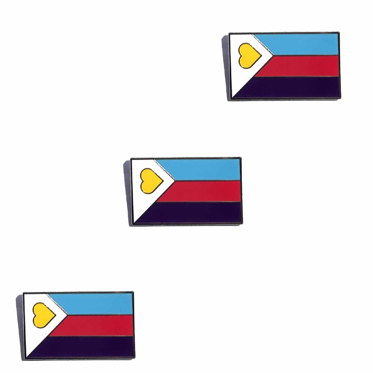 3 Tricolor Polyamory Pride Flag Pins