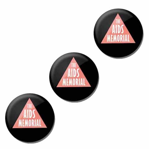 3 AIDS MEMORIAL BUTTONS