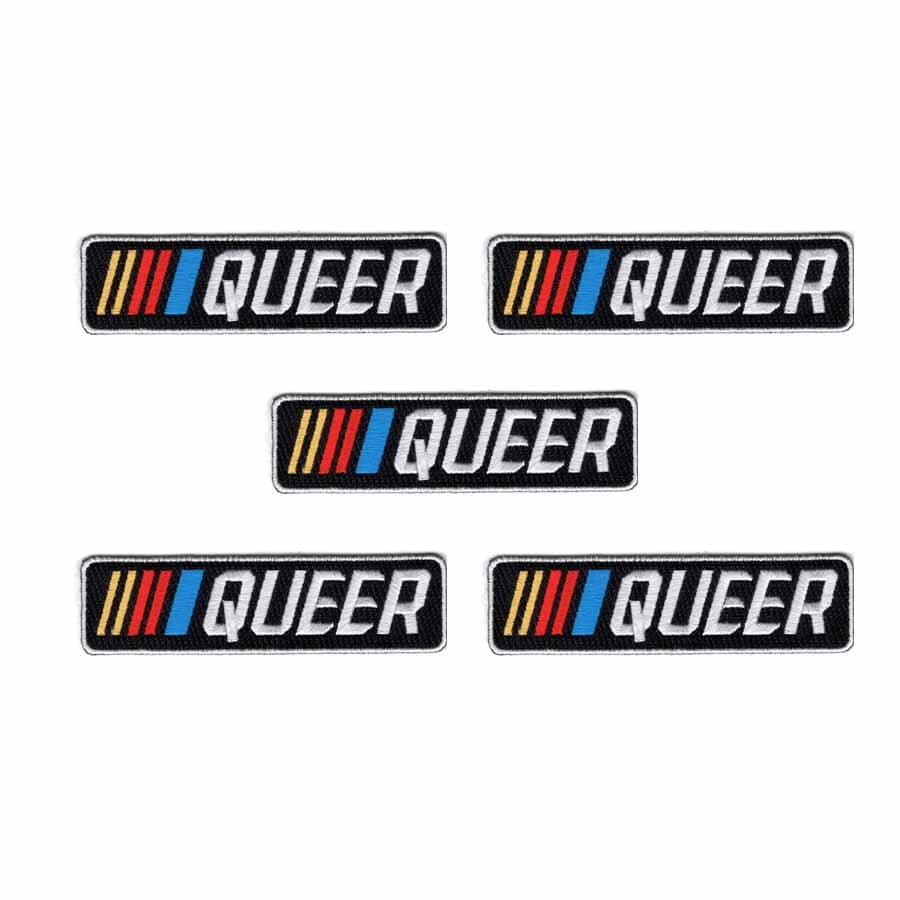 5 stripe queer iron on patches