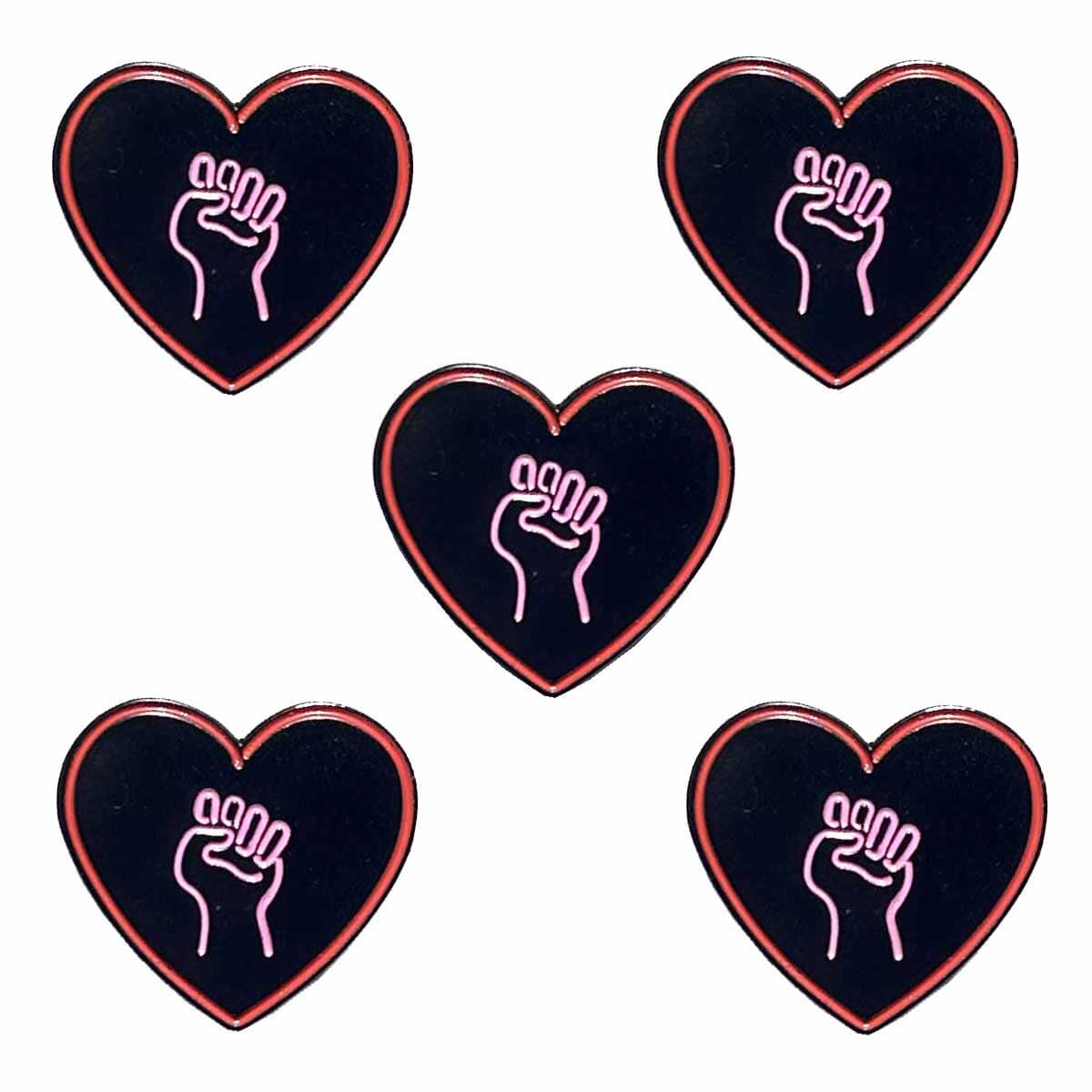 5 love as activism solidarity fist heart pins