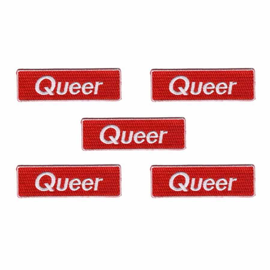 5 queer red rectangle patches