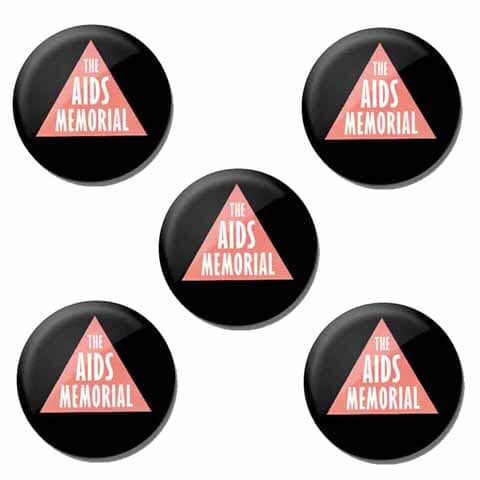 5 AIDS MEMORIAL BUTTONS