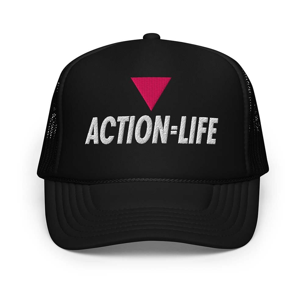 Action equals life black from trucker snapback
