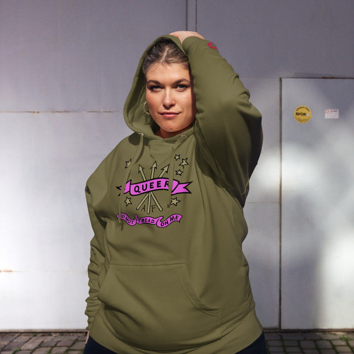 Do Not Tread On Me Queer AF Pullover Hooded Sweatshirt - The Center, second view