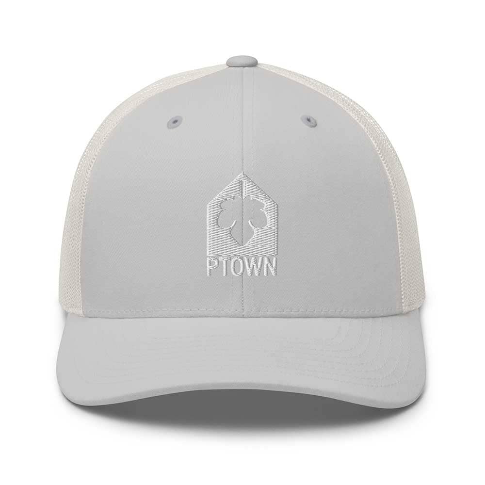 SILVER cap with a logo and PTOWN text on a white background