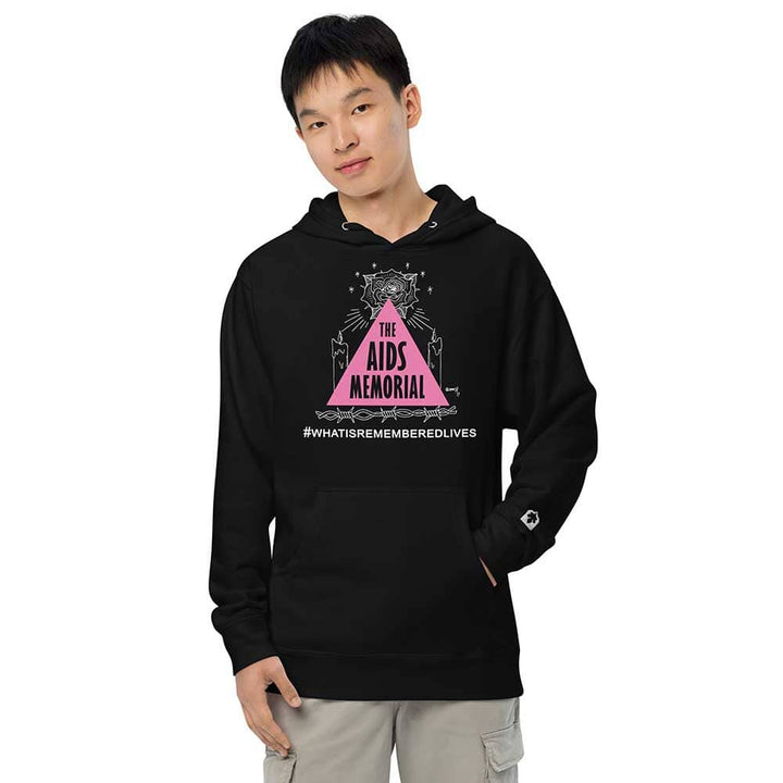 The AIDS Memorial Hoodie black on man