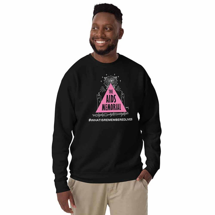 The AIDS Memorial Sweatshirt black on man