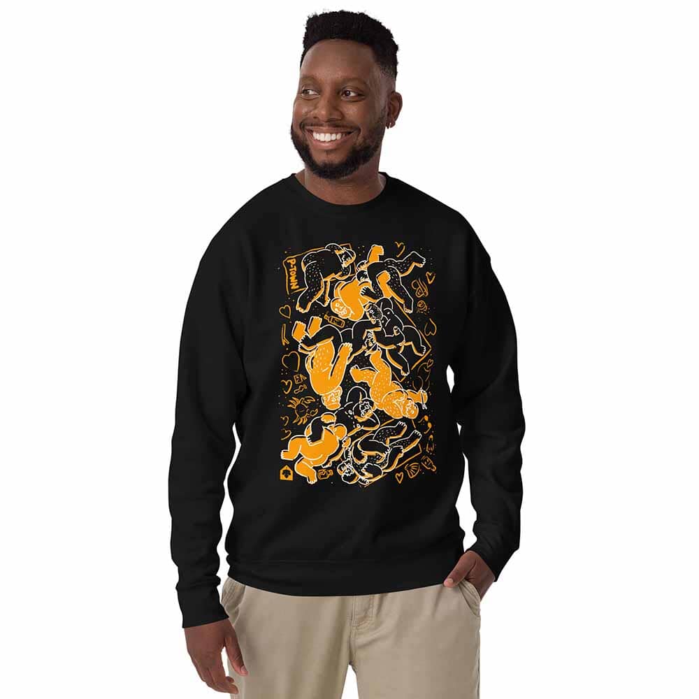 Bearpad Ptown Herring Cove Beach Sweatshirt black with orange on man
