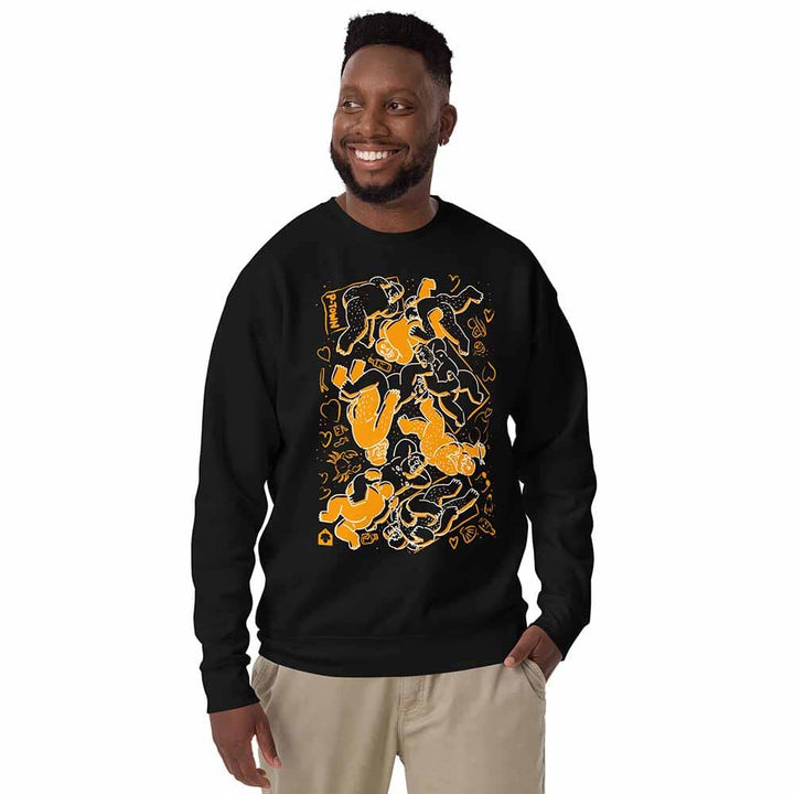 Bearpad Ptown Herring Cove Beach Sweatshirt black with orange on man