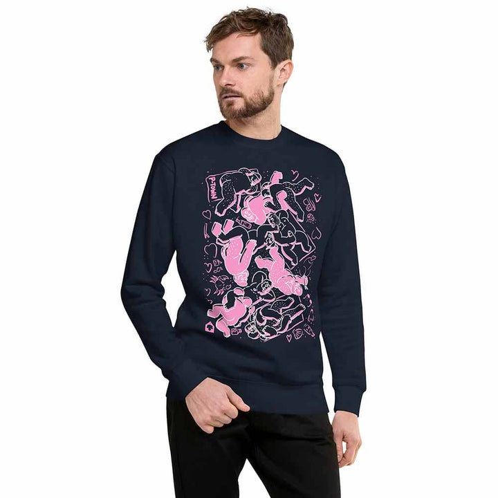Bearpad Ptown Herring Cove Beach Sweatshirt navy with pink on man