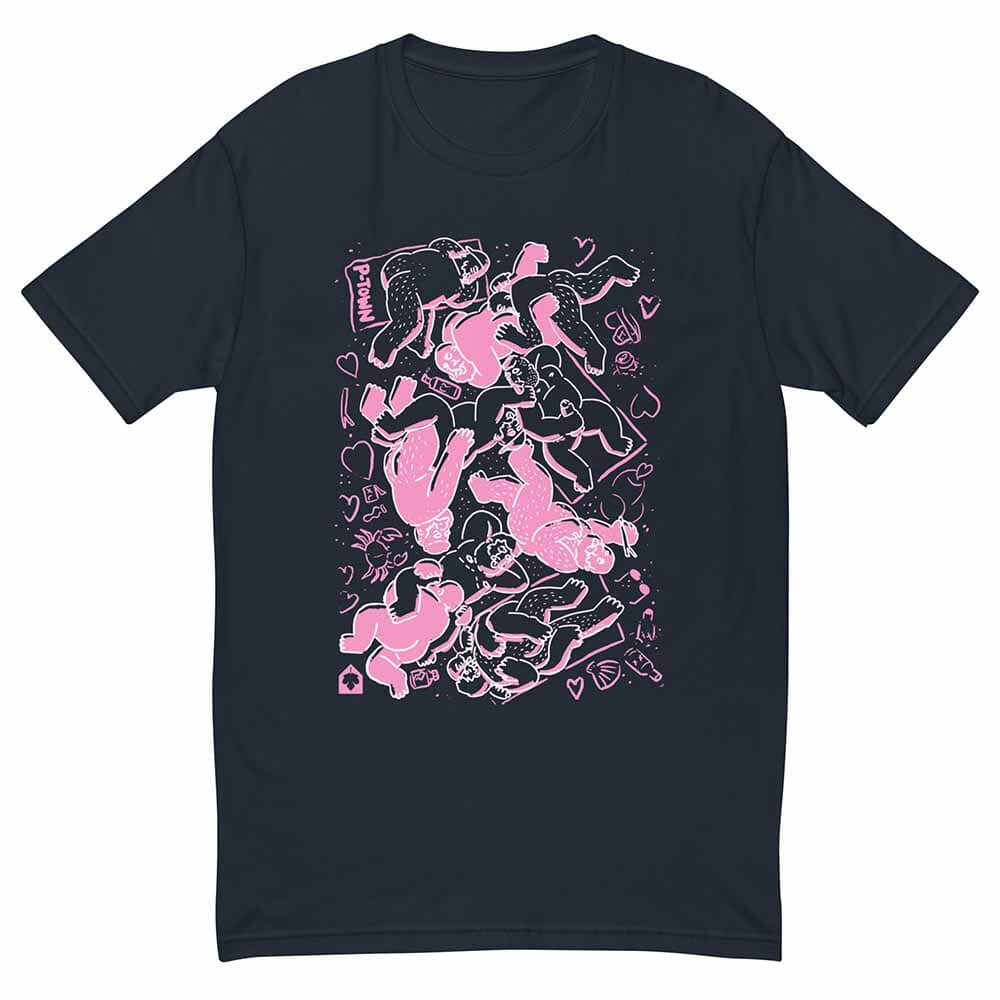 Bearpad Ptown Herring Cove Beach T-Shirt navy with pink and white
