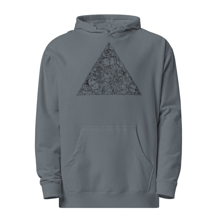 Love Triangle Black Print Hoodie supports Trevor Project by Brian Kenny