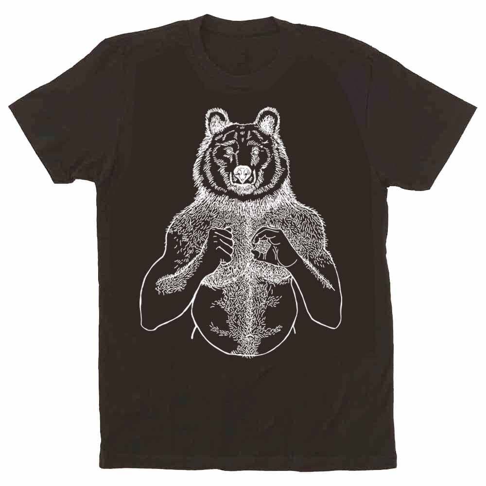 Brian Kenny White Print Beefy Bear Brown T-Shirt