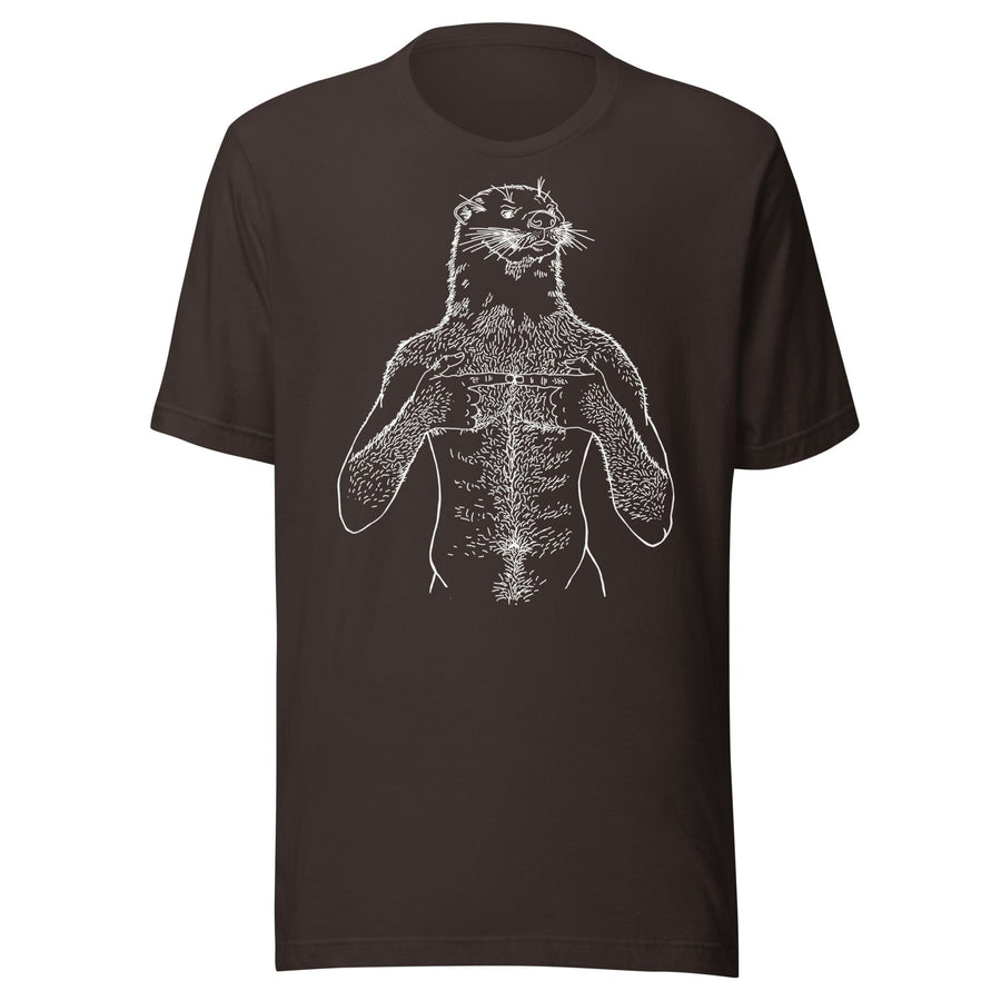 Otter White Print T-Shirt by Brian Kenny