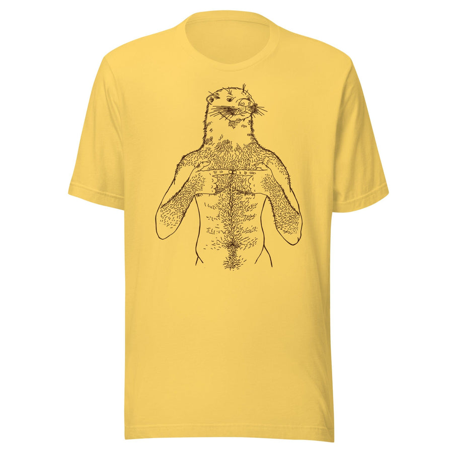 Otter Brown Print T-Shirt by Brian Kenny