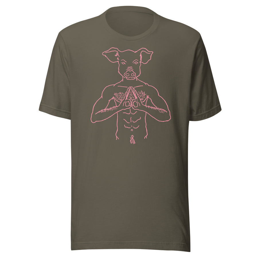 Pig Head Print T-Shirt by Brian Kenny