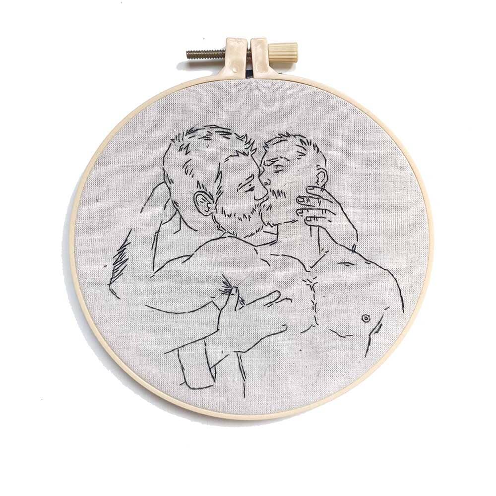 Clothed maile nude male embroideryy