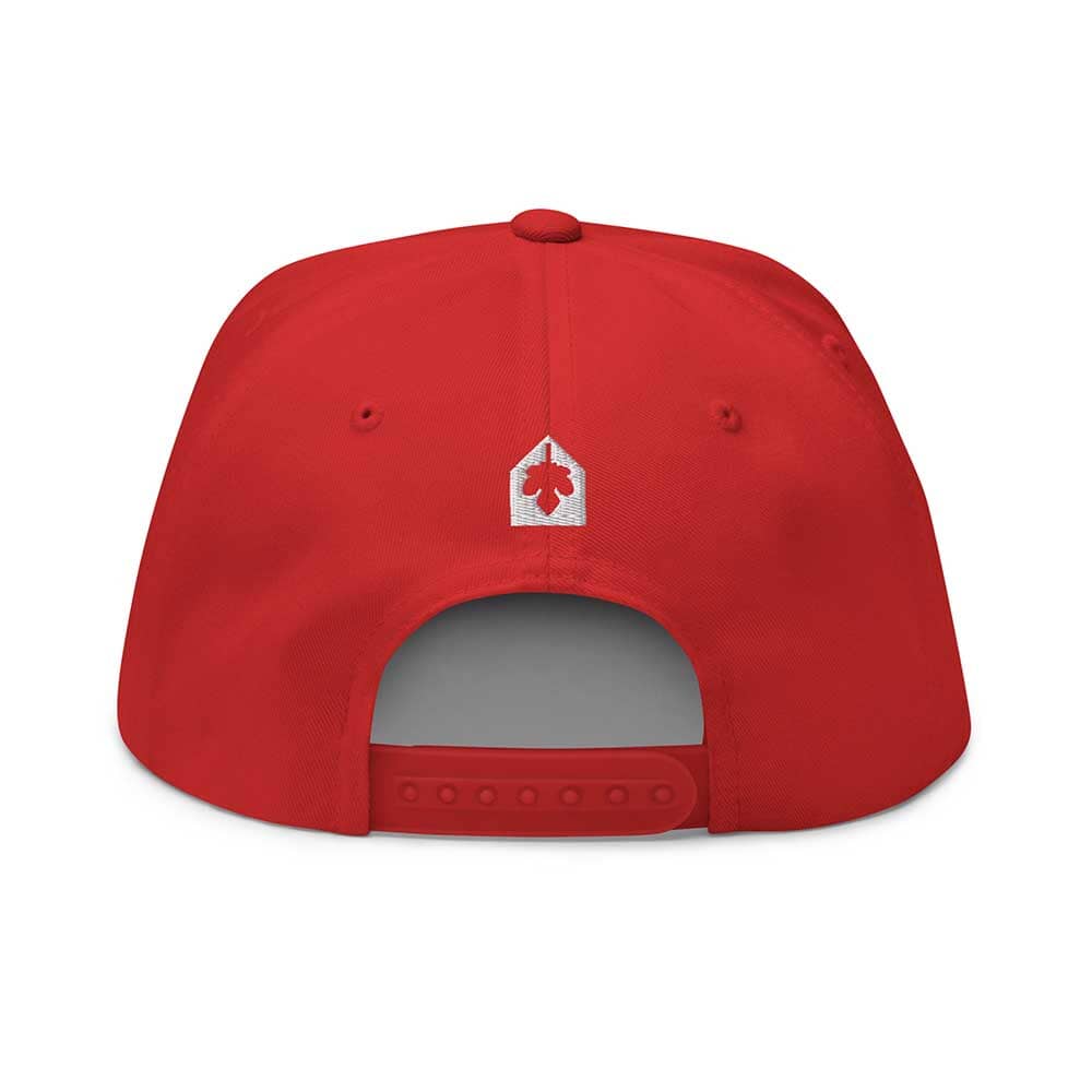 DEFIANT DYKE Flatbill 5-Panel Snapback Hat  red back