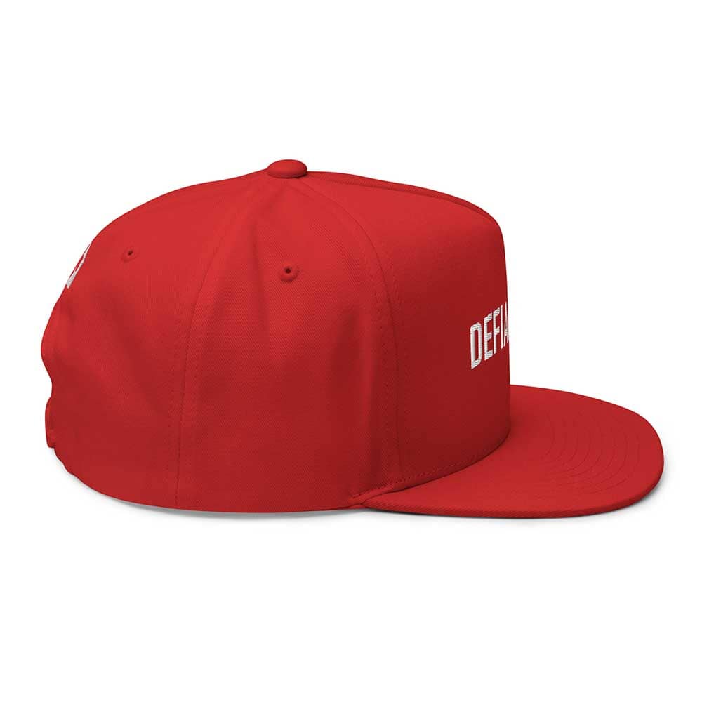 DEFIANT DYKE Flatbill 5-Panel Snapback Hat  red side