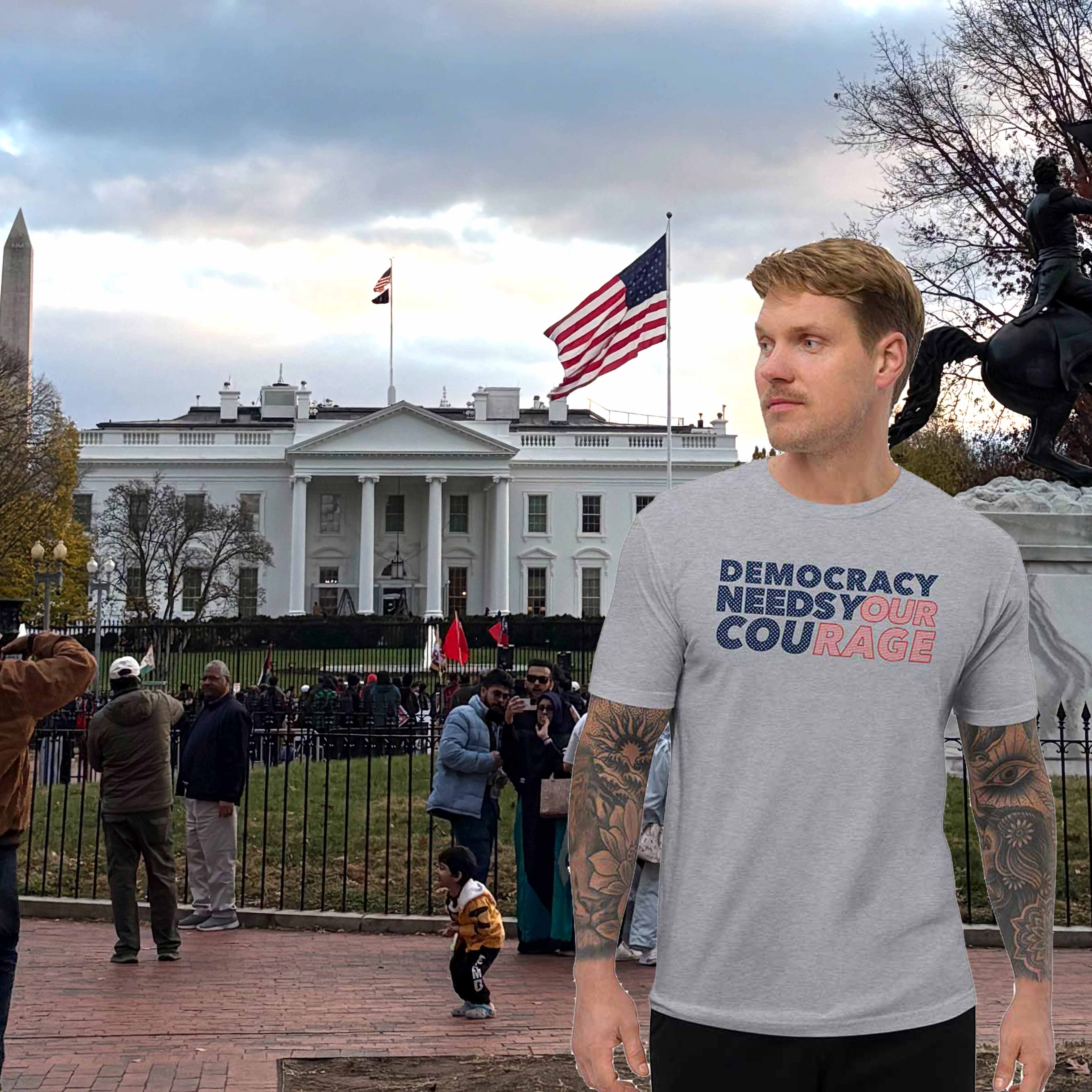 Democracy Needs Your Courage T-Shirt - Indivisible