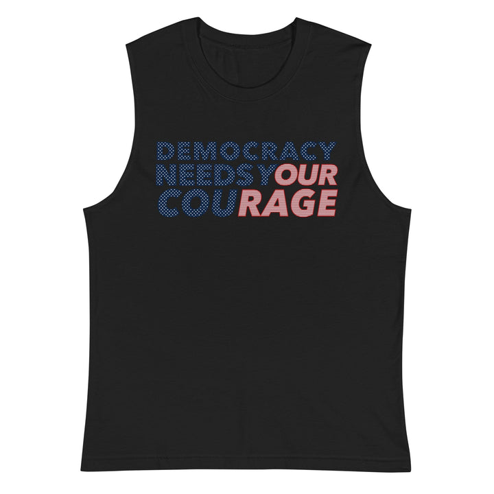 Black sleeveless shirt with &
