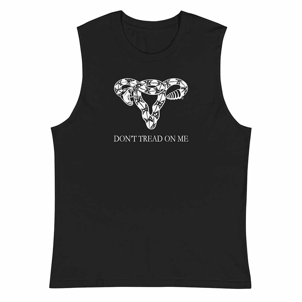 Don't Tread on Me Sleeveless T-shirt black rattlesnake uterus