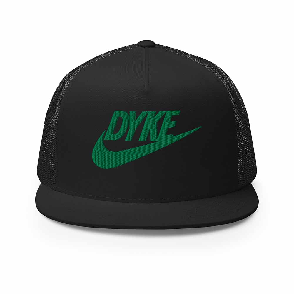 Dyke Sport Mesh Flatbill Black with Green