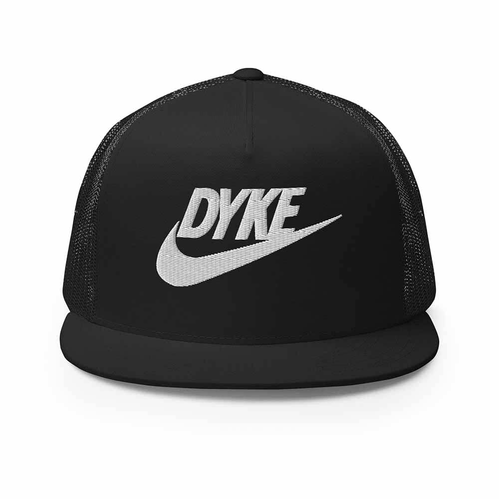 Dyke Sport Mesh Flatbill Black with White