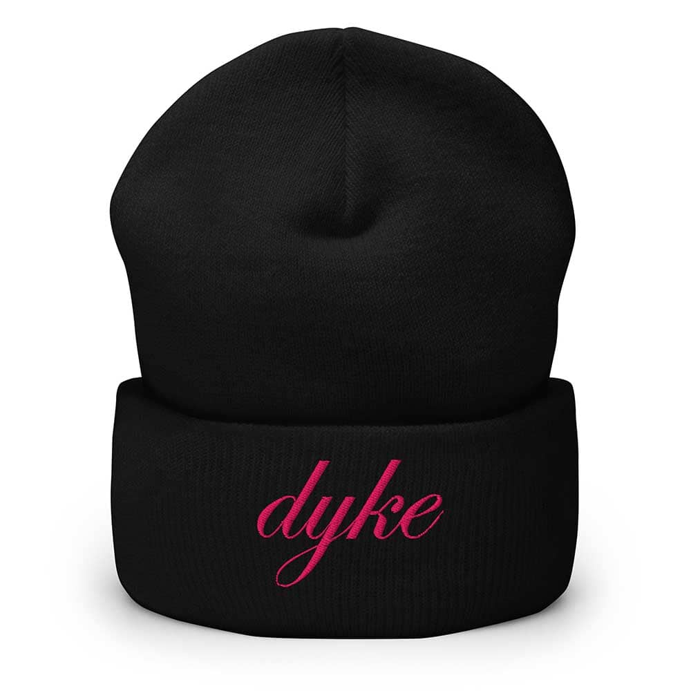 Black beanie with pink &