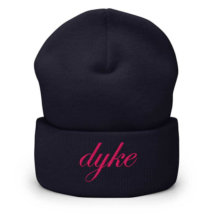 Navy beanie with pink &
