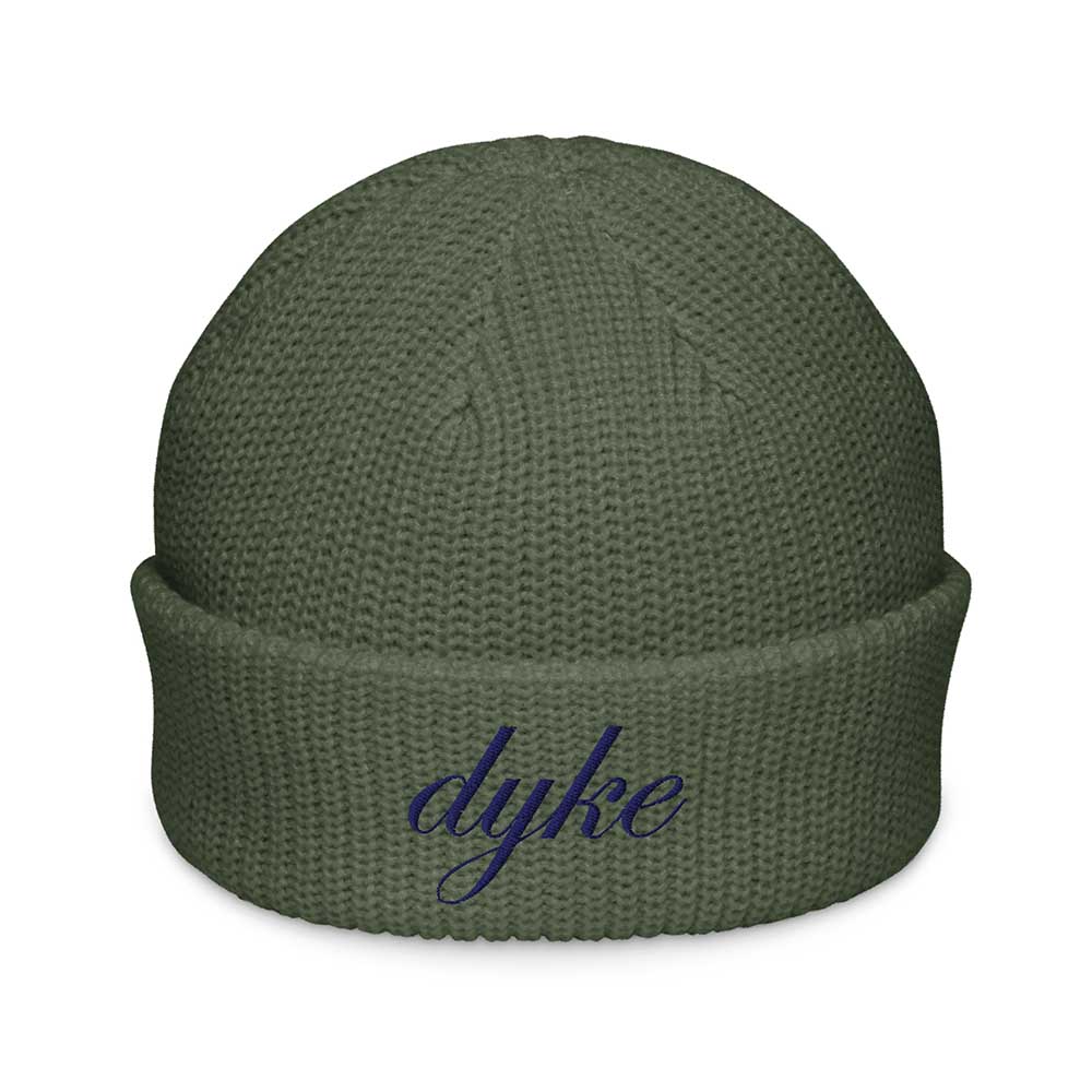 Green beanie with &
