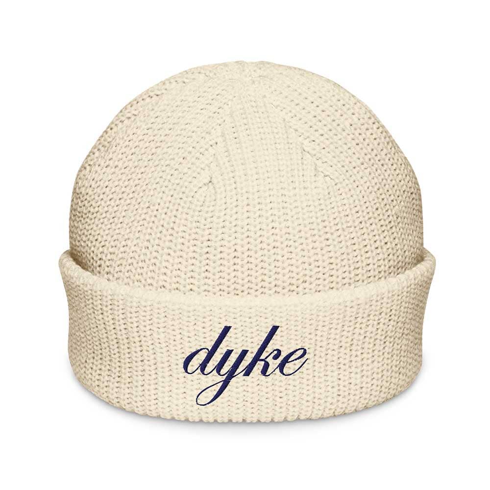 Beige beanie with &
