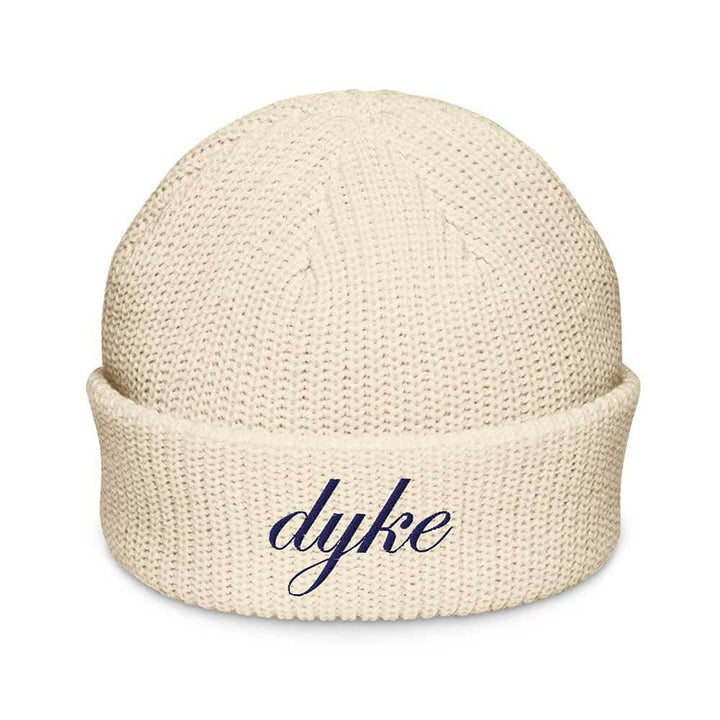 Beige beanie with &