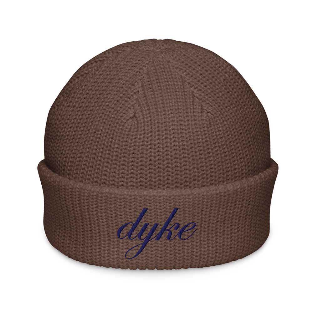 Brown beanie with &