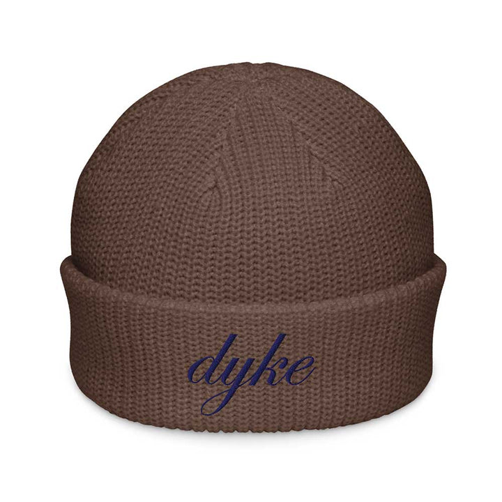 Brown beanie with &